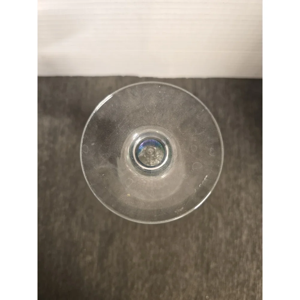 Pottery Barn Green Stemmed Wine Goblet Water Glass Bubble Seeded Glass